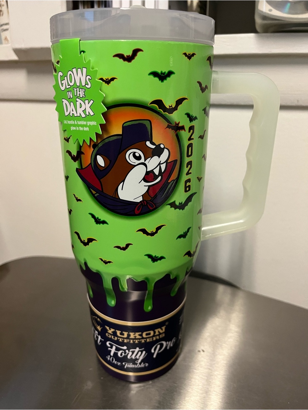 Buc-ee’s 2026 Green Glow-in-the-Dark Halloween Travel Mug